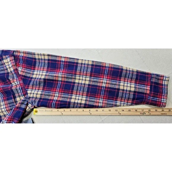 RidgeCut Tough Wear Red Blue Plaid Heavy Flannel Shirt Men’s Medium NWT - Picture 12 of 14